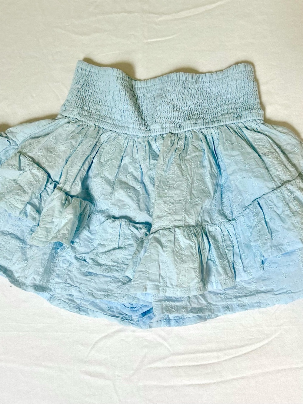 abercrombie kids Pale Blue Tiered Ruffle Mini Skort NWOT